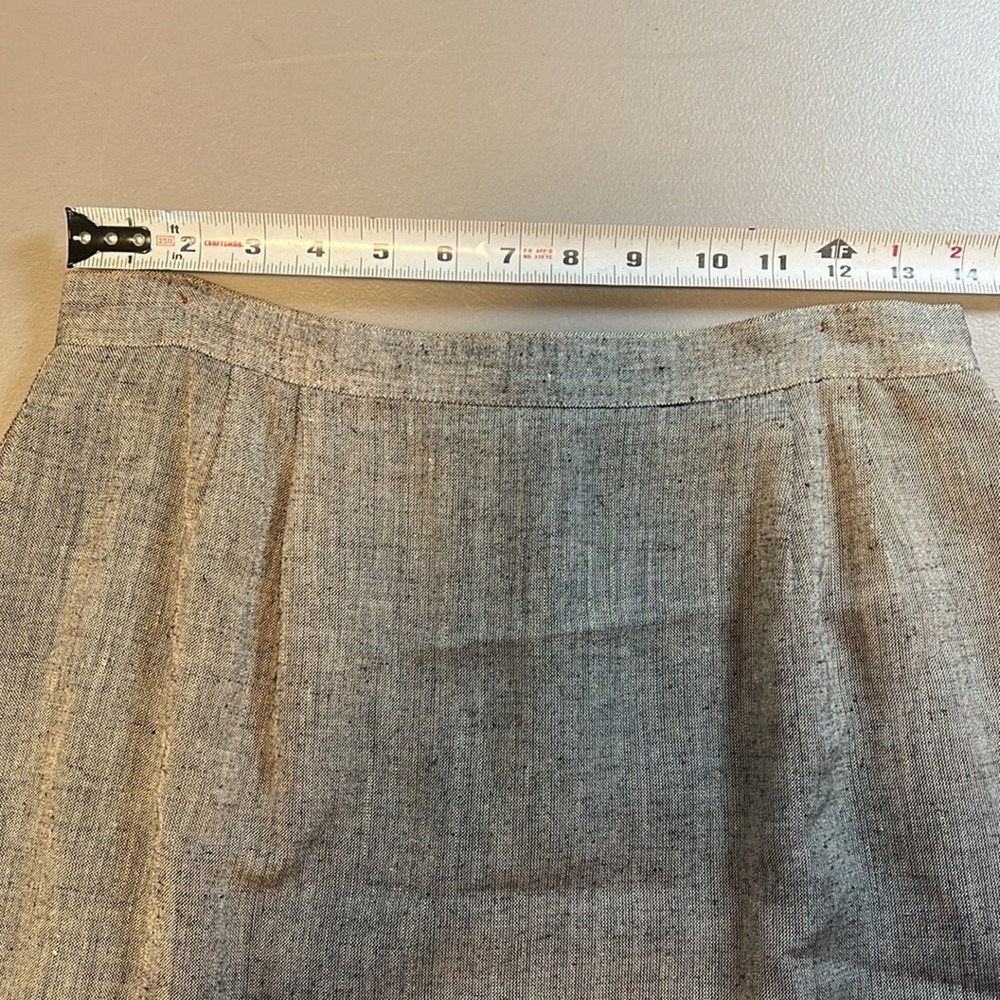 Gianni Sport Pencil Skirt Womens 12 Grey Rayon Linen Midi Vintage USA Officecore - Picture 4 of 8